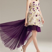 Colored Tulle Skirt Matching Flower Embellishment