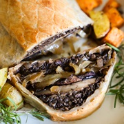 Roasted Portobello Mushroom, Pecan and Chestnut Wellington
