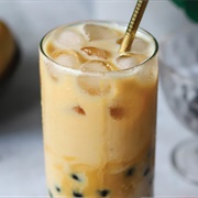 Luau Punch Boba Tea With Cucumber Boba