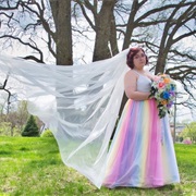Muted Tones Rainbow Wedding Dress
