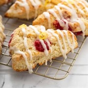 Raspberry Lemon Pistachio Scone