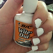 White Out as Nail Polish