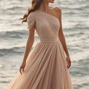 Beaded Embellishment on One Shoulder