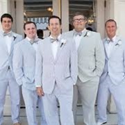Seersucker Suits on Groomsmen