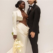 Two-Tone, Skirt and Jacket With Contrasting Bodice