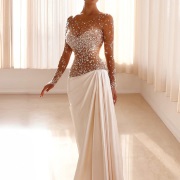 "Naked" Bodice With Low-Slung Waist on Skirt