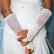 Crochet Gloves With Wedding Dress