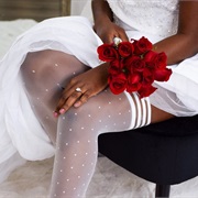 Dotted Hose on Bride