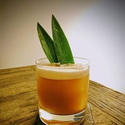 Telicherry Royale Cocktail With Pineapple Liqueur, Tellicherry Ad Pink Peppercorn and Champagne