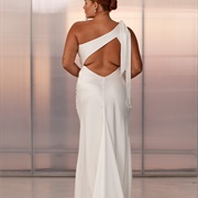 One Shoulder Scarf Tie Dress