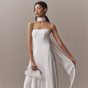 Satin Neck Scarf for Bride