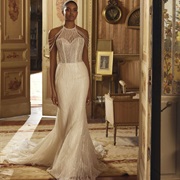 Dress Embellishment in Lines Pattern