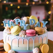 Pastel Rainbow Macaron Cake