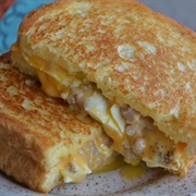 Fried Egg and Sausage Sandwich