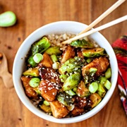 Sesame Chicken Stir-Fry With Brussels Sprouts