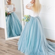 Two-Tone Wedding Dress (White Top)