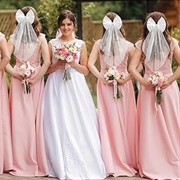 Tulle Hair Bows on Bridesmaids