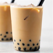 Mocha Boba Tea With Mango Boba