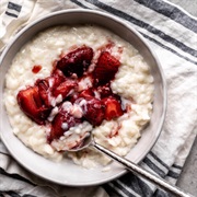 Strawberry Rice Pudding