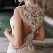 "Floating Lace" Back Wedding Dress