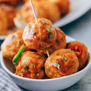 Baked Firecracker Chicken Meatballs