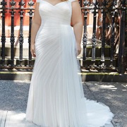 Diagonal Ruching With Vertical Side Drape