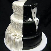 Half-And-Half Wedding Cake