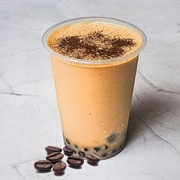 Mocha Boba Tea With Cherry Boba