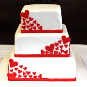 Hearts Decor Wedding Cake