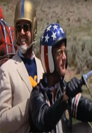 George (Nicholson) Wearing a Football Helmet in Easy Rider (1969)