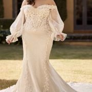 Bodice Detailing Down Skirt in Vertical Lines From Hips