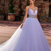 Floral Print Belt on Wedding Gown