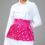 Colored, Laser-Cut Peplum