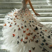 3D Butterflies Decoration on Dress