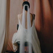 Barrette With Veil Tails Hanging Down