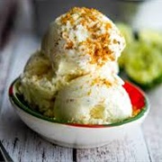 Lime and White Chocolate Crunch Ice Cream