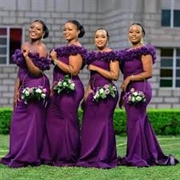 Purple on Bridesmaids