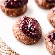Raw Blueberry Chia Jam Thumbprint Cookie