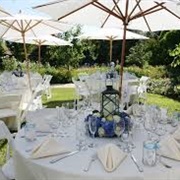 Tables With Umbrellas for Reception