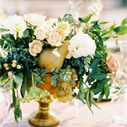 Flowers Mixed With Fruit for Decor