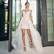 Detachable Overskirt With Applique Decorations