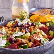 Sweet Potato and Fennel Salad With Roasted Grapes and Goat Cheese