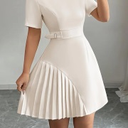 Partially Pleated Skirt