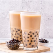 Horchata Boba Tea With Watermelon Boba