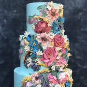 Cake With Piped Flowers