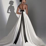 Small Bow With Long Tails on Dress