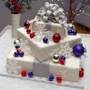 Cake Decorated With Christmas Ornaments
