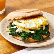 Spinach and Egg English Muffin Breakfast Sandwich