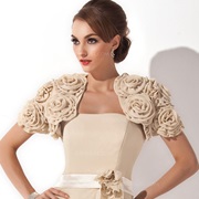 Shrug of 3D Fabric Flowers