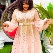 Colored Beads Scattered on Dress